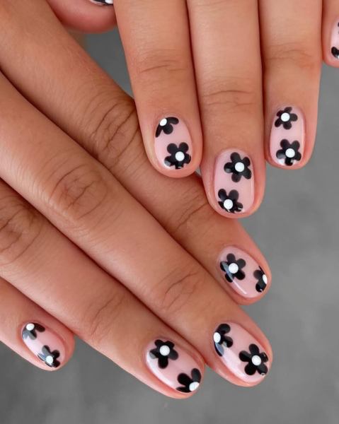 Black and white flowers